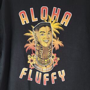Gabriel Iglesias Aloha Fluffy T-Shirt Adult 2XL Black Graphic Cotton Tee